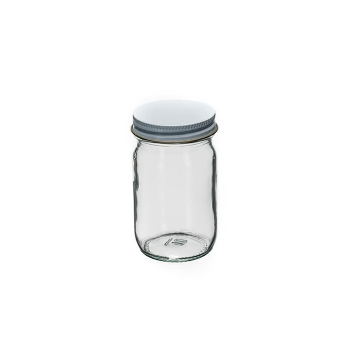 4 oz Clear Glass Wide Mouth Jar with Lid