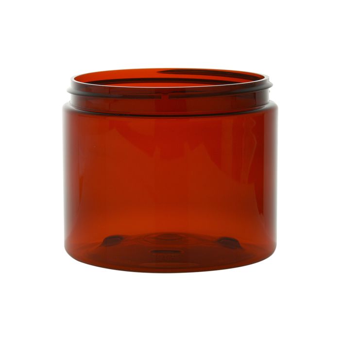 16 oz Amber Straight Sided Single Wall PET Jar