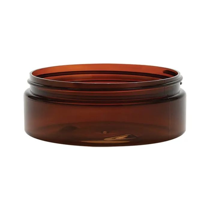 4 oz Amber Straight Sided Single Wall PET Jar with 89-400 Neck