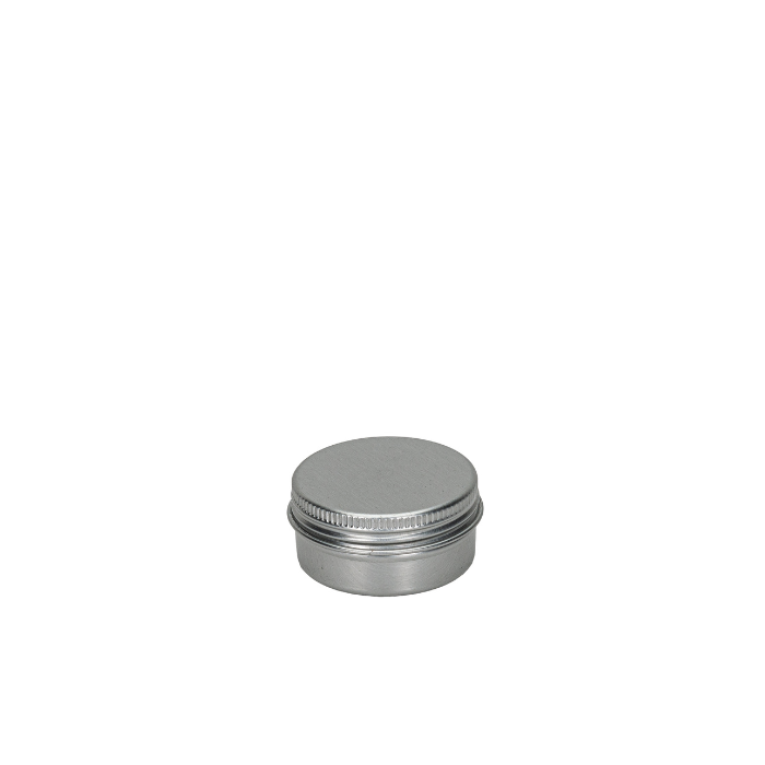 1 oz Silver Metal Screw Top Tin