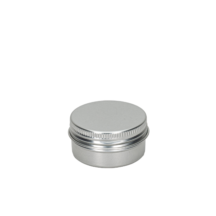 2 oz Silver Metal Screw On Tin