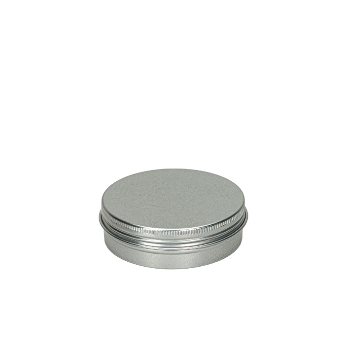4 oz Silver Metal Screw On Tin
