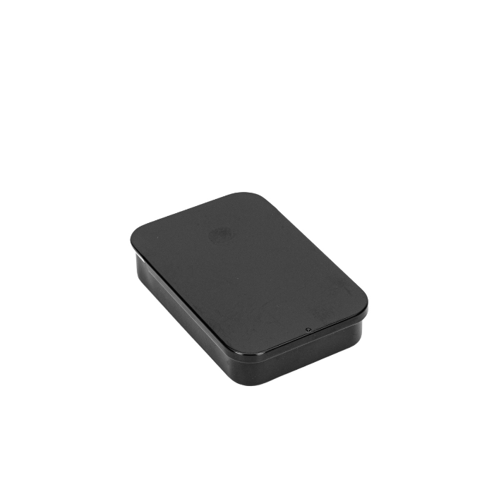 Large Black Metal Slide Top Tin