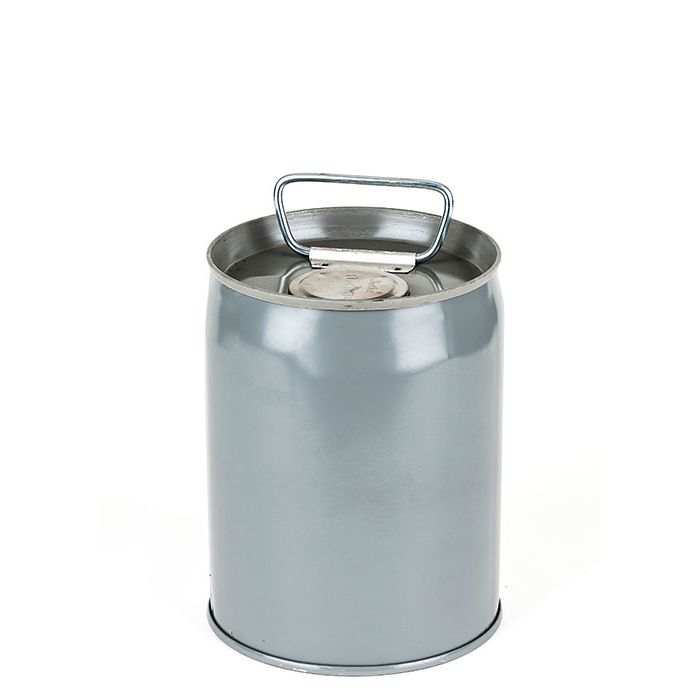 1 Gallon Closed Head Steel Pail with Flexspout - Gray