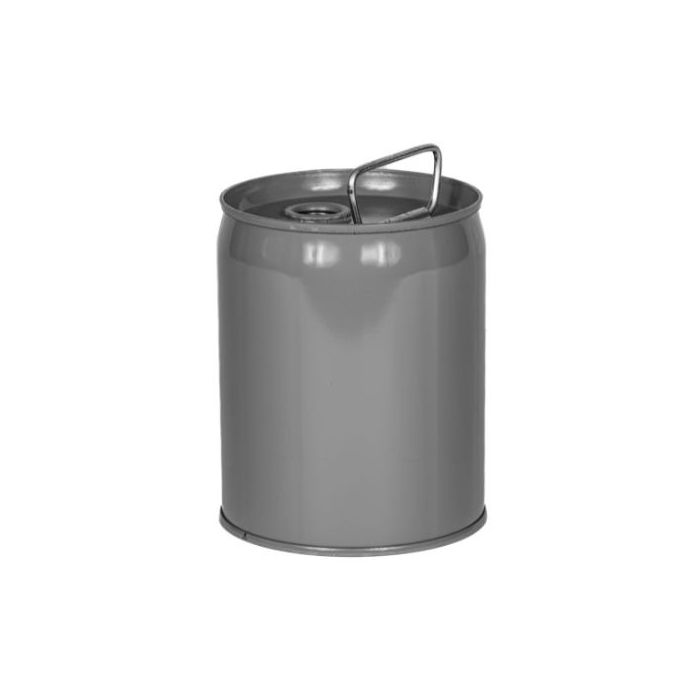 1 Gallon Steel Pail, Closed Head, Unlined, Gray, No Plug