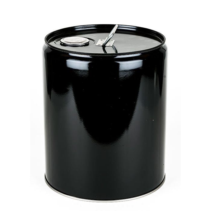 Black tight head pail with flexspout opening