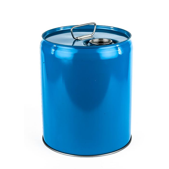 5 Gallon Closed Head Steel Pail with 2 Inch Bung - Blue