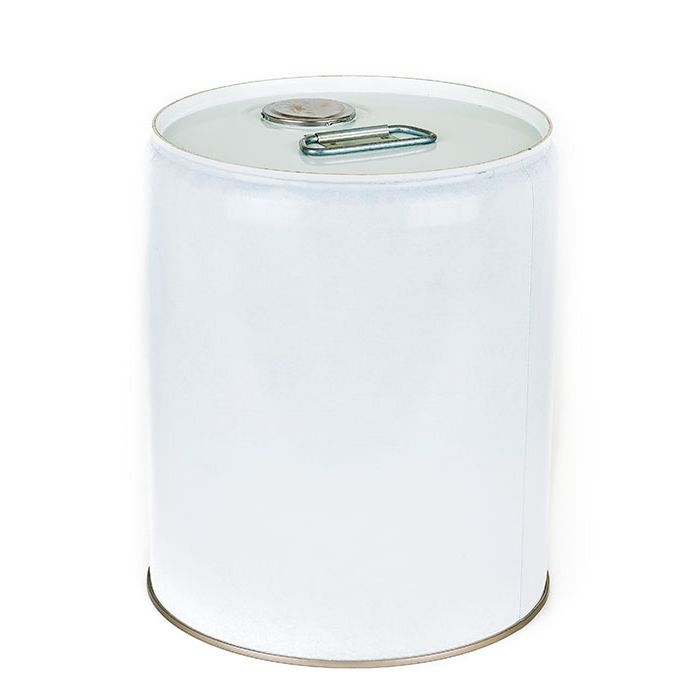 White 5 Gallon Tight head Pail with flexspout opening