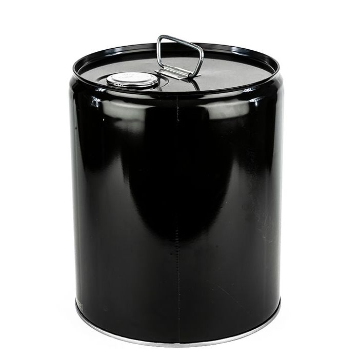 5 Gallon Closed Head Steel Pail with Flexspout - Black