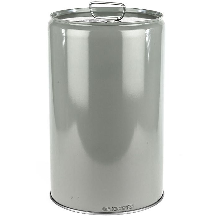 7 Gallon Closed Head Steel Pail - Gray