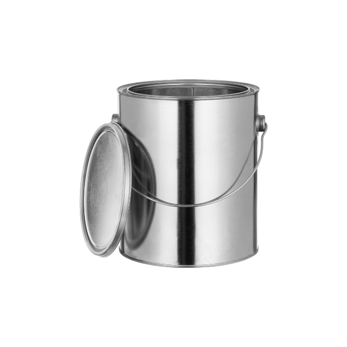 1 gallon paint can with ears, bail, lid and handle