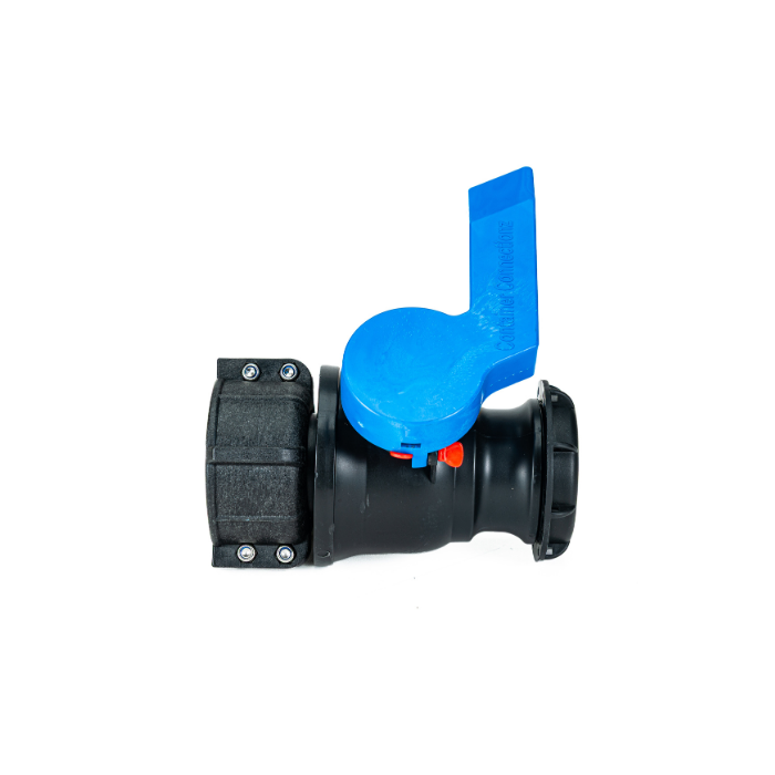 2 Inch QD Drilled Ball Valve, 62 mm PP Collar, PE Gasket