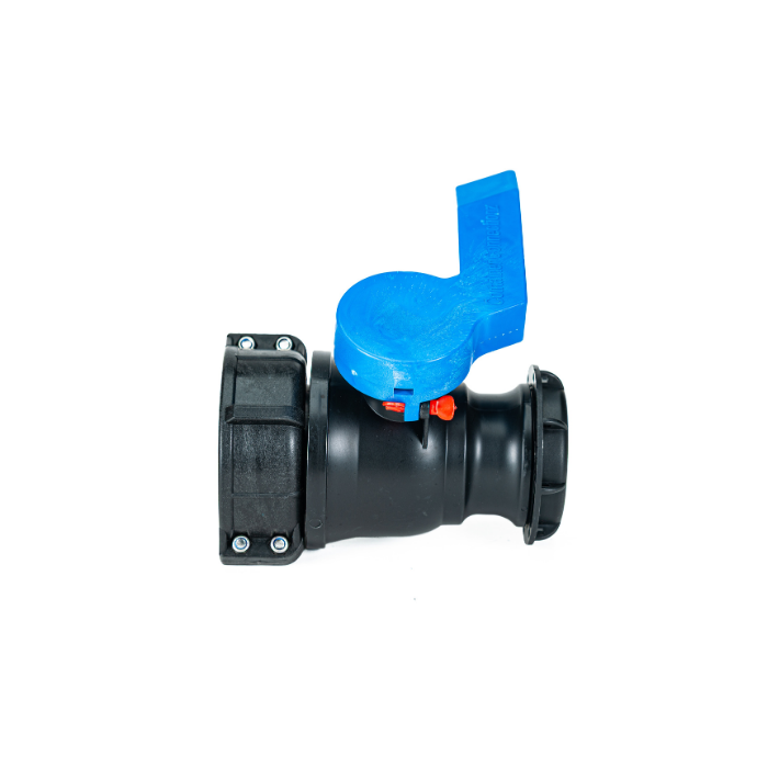 2 Inch QD Drilled Ball Valve, 75 mm PP Collar, PE Gasket