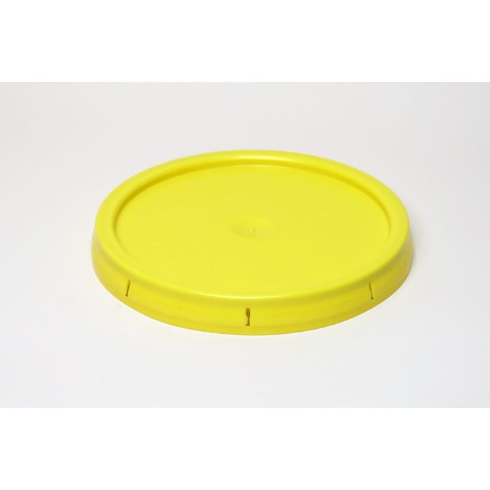 Plain Plastic Pail Lid with Tear Tab - Yellow