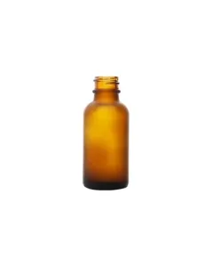 1/2 oz Frosted Amber Glass Boston Round Bottle, 18-400