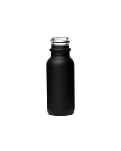 1/2 oz Matte Black Glass Boston Round Bottle, 18-400