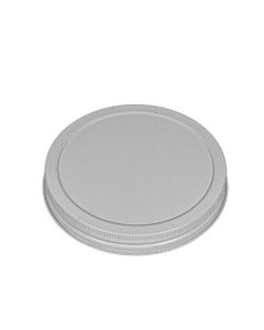 110-400 White Metal Continuous Thread Canning Lid - Plastisol Liner