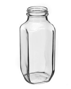 16 ounce french square glass bottle