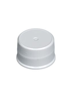 24-400 White PP Ribbed Continuous Thread Cap - Foam Liner