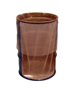 15 Gallon LDPE Natural Flexible Round Bottom Drum Liner - 5 mil Fold Back FDA Compliant