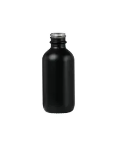 2 oz Matte Black Glass Boston Round Bottle, 20-400