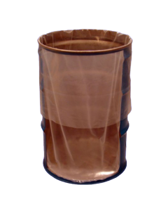 30 Gallon LDPE Natural Flexible Round Bottom Drum Liner - 4 mil Fold Back FDA Compliant