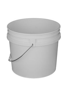 3.5 Gallon Open Head Tapered Plastic Pail - White