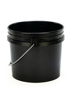 3.5 Gallon Open Head Plastic Pail -  Black