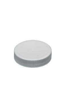 45-400 White PP Ribbed Smooth Top Continuous Thread Cap - Foam Liner