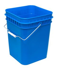 4 Gallon Square Plastic Pail - Blue