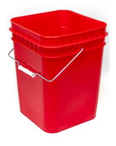 4 Gallon Square Plastic Pail - Red