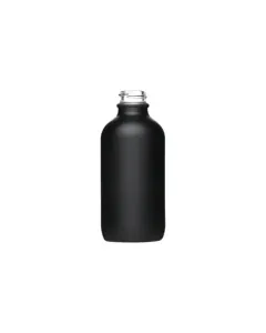 4 oz Matte Black Glass Boston Round Bottle, 22-400