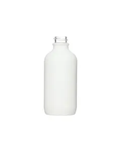 4 oz Matte White Glass Boston Round Bottle, 22-400