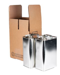 PackRight ™ Hazmat 4G Packaging - Two 1 Gallon F-Style Metal Cans
