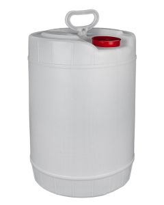 6 Gallon Round Closed Head Plastic Pail - White