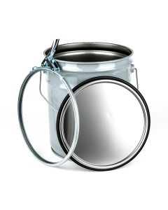 5 Gallon Open Head Steel Pail and Lever Lock Ring - Gray