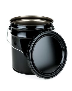 5 Gallon Steel Pail Rust Inhibitor and Plain Lug Cover - Black