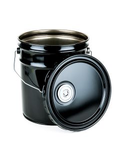 5 Gallon Steel Pail and Lug Cover With FLEXSPOUT® Opening - Black