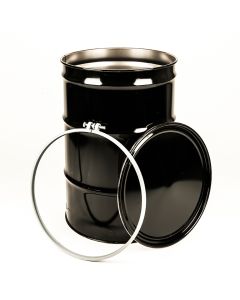 55 Gallon UN Rated Open Head Steel Drum with Bolt Ring and Rust Inhibitor