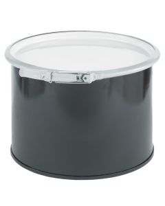 5 Gallon UN Rated Steel Drum with Plain White Cover and Quick Lever