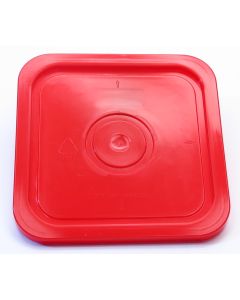 4 Gallon Square Plastic Pail Snap On Lid - Red