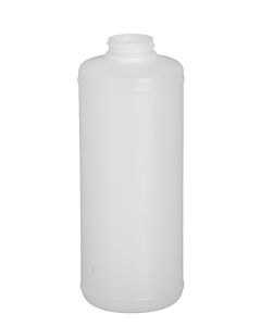 32 oz HDPE plastic cylinder bottle with 38-400 neck finish.