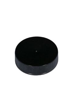 38-400 Black PP Ribbed Smooth Top Continuous Thread Cap - Foam Liner