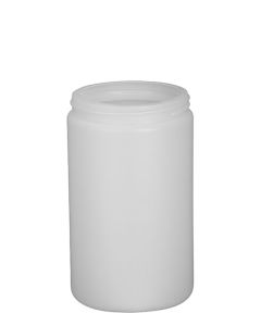 32 oz wide mouth jar made of natural HDPE plastic.