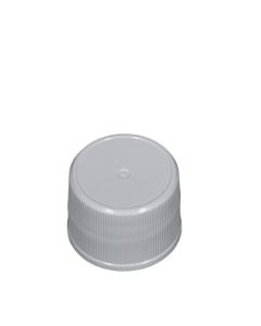 28-410 White PP Ribbed Stipple Top Continuous Thread Cap - Foam Liner