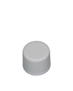 24-410 White PP Ribbed Continuous Thread Cap - Foam Liner