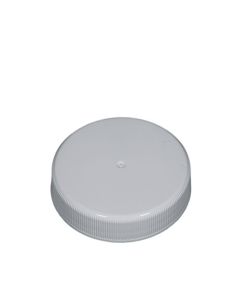 53-400 White PP Ribbed Smooth Top Continuous Thread Cap - Foam Liner