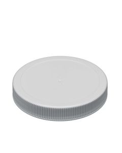 89-400 White PP Ribbed Stipple Top Continuous Thread Cap - Foam Liner