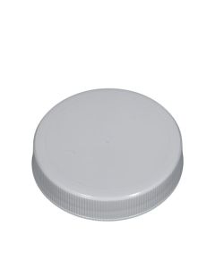 63-400 White PP Ribbed Stipple Top Continuous Thread Cap - Foam Liner