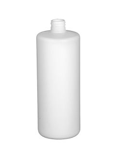 32 oz. white hdpe cylinder bottle with 28-410mm opening